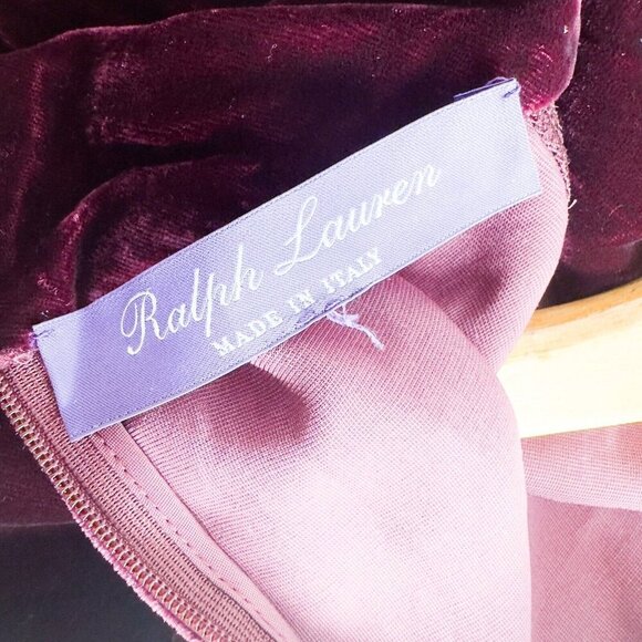 Ralph Lauren Purple Label Purple Velvet Turtleneck Top Silk Blend S/M - Picture 4 of 4